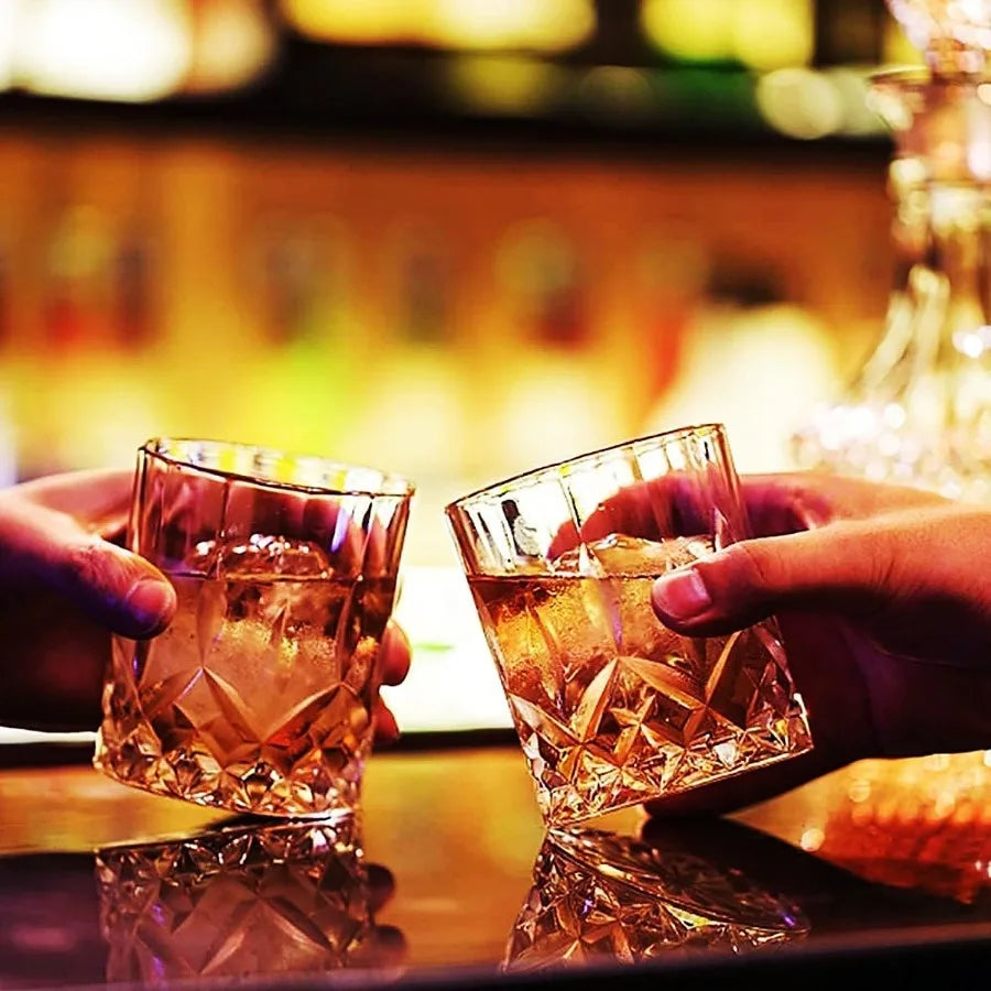 Whiskey Glasses Set of 4 Rock Glasses 11 oz Lead-Free Crystal