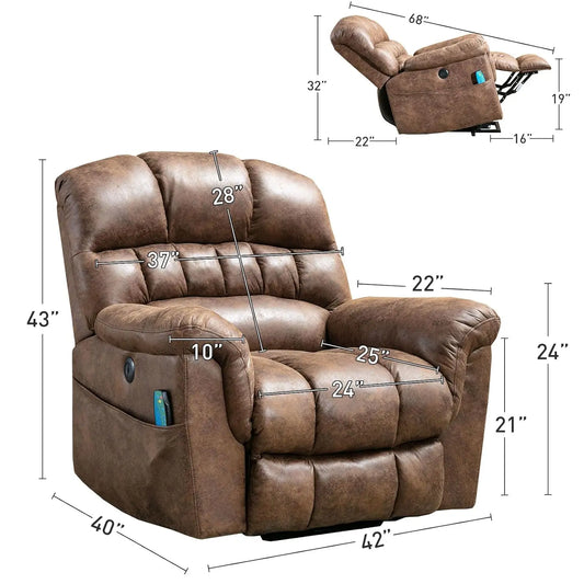 Power Lift Chairs Recliner with Massage and Heating, Electric Chair with 24" Wide
