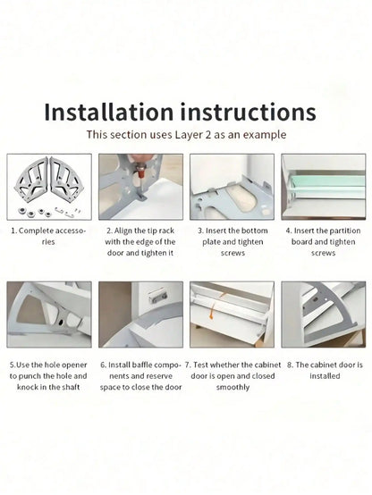 Double-Layer Rotating Shoe Cabinet Hinges: Stainless Steel, Easy Install