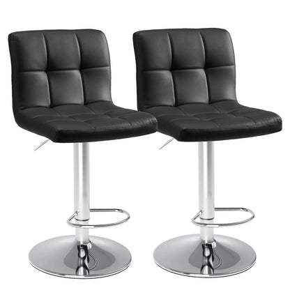 Leather Bar Stools Set of 2, Counter Height Bar Stools Backrest