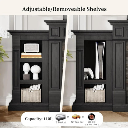 70" Fireplace TV Stand for TVs Up to 80 Inch, Electric Fireplace with Mantel, Entertainment Center