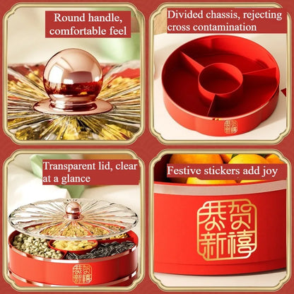 Luxury Home Serving Tray - Multi-Compartment Snack & Nut Bowl