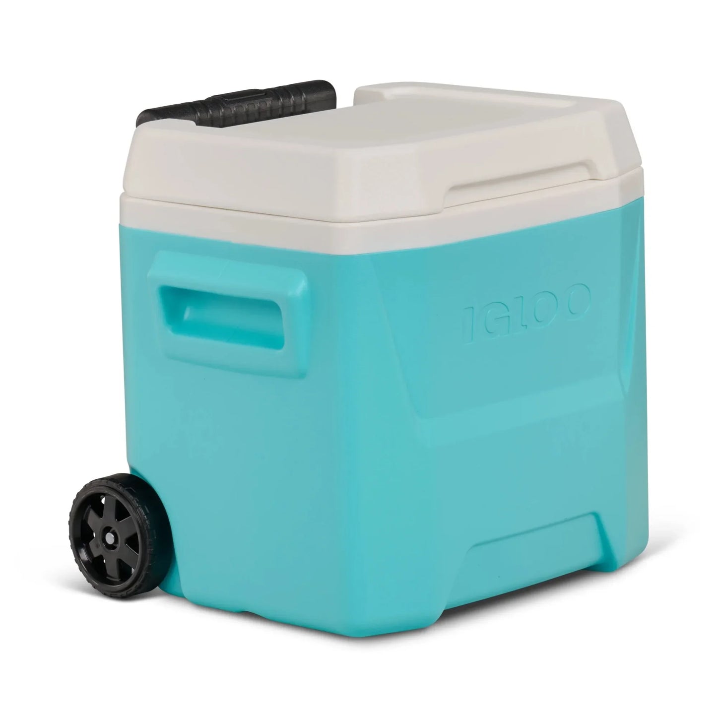 16 QT Hard Sided Ice Chest Cooler with Wheels, Aqua Blue