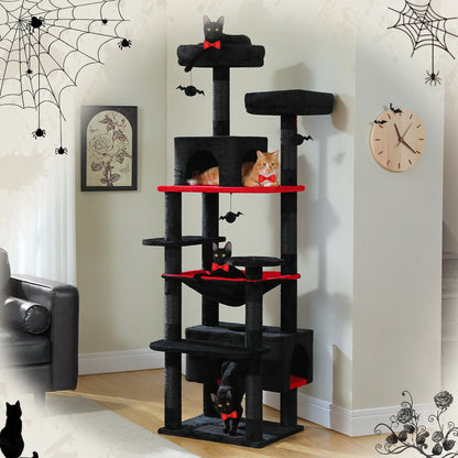 Large Cat Tree with Scratching Posts, Hammock & Condos