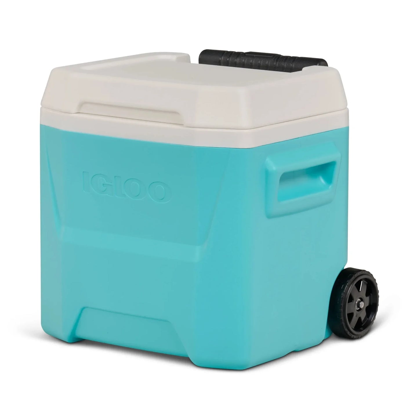 16 QT Hard Sided Ice Chest Cooler with Wheels, Aqua Blue