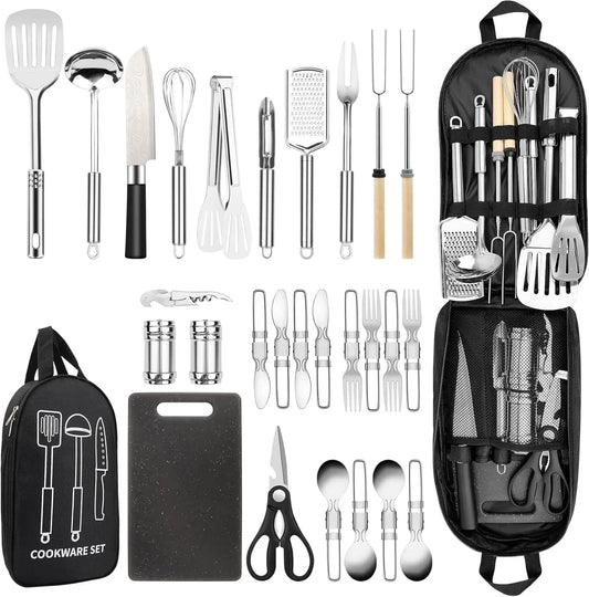 Stainless Steel Camping Cooking Utensils Set for Grill
