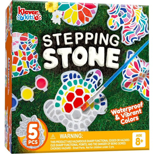 Kids Stepping Stones Painting Kit Paint 5 Garden Stones Ceramic Garden