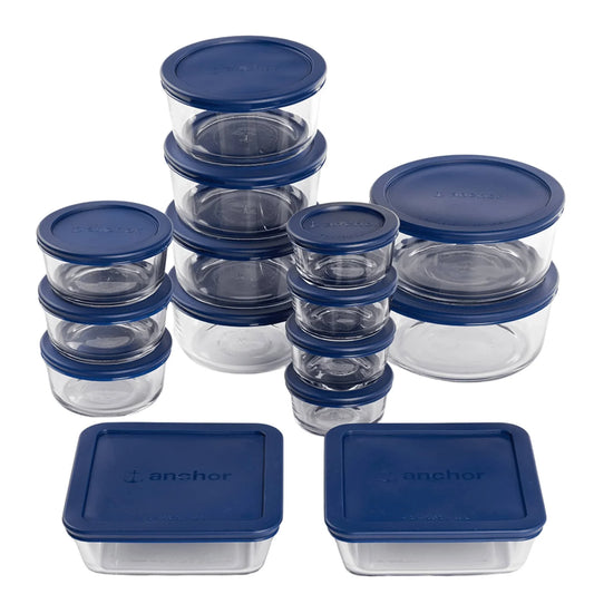 Glass food storage containers with lids, 30 pieces